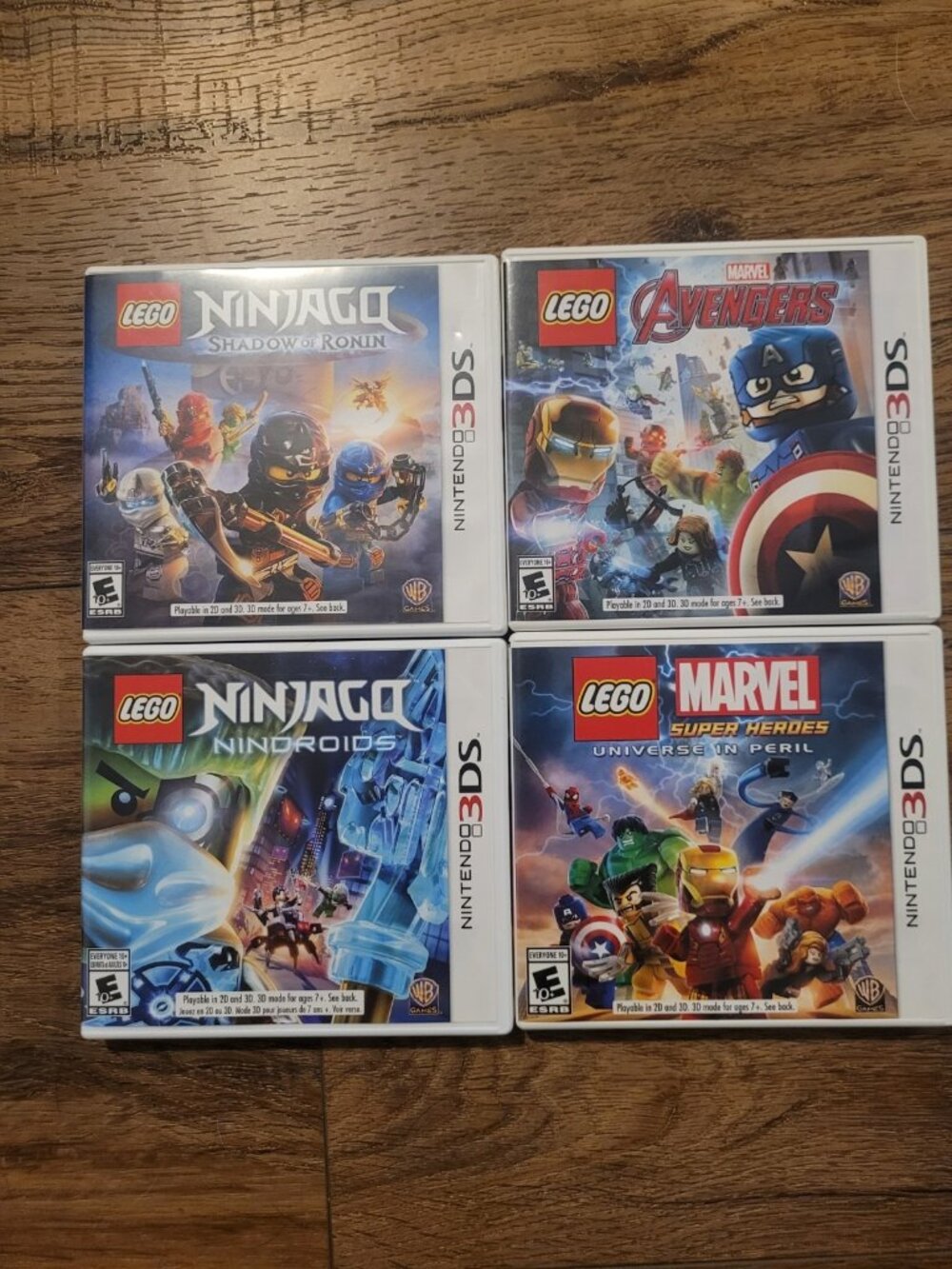 Lot of 4 Nintendo 3DS Lego Games 2 Ninjago Avengers Marvel Super Heroes